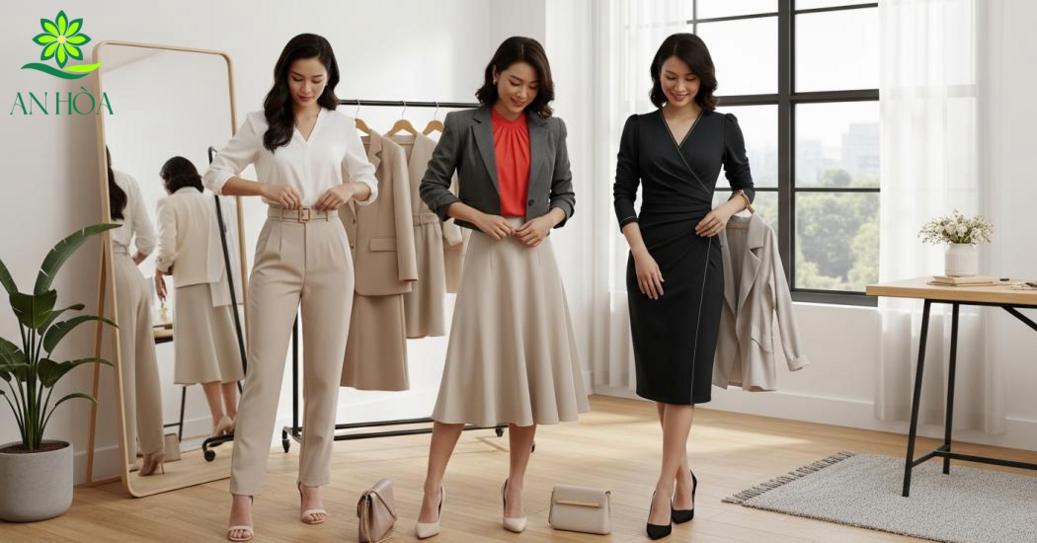 Phối đồ theo dáng người để tôn dáng công sở Phối đồ tôn dáng người môi trường công sở
