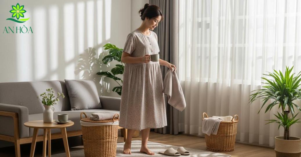 Đặc điểm của đầm mặc nhà: thoải mái nhưng vẫn gọn gàng