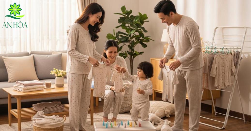 Phối đồ bộ cho bé hài hòa với phong cách gia đình