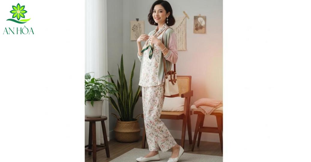 Phối đồ và phụ kiện với đồ bộ nữ họa tiết hoa