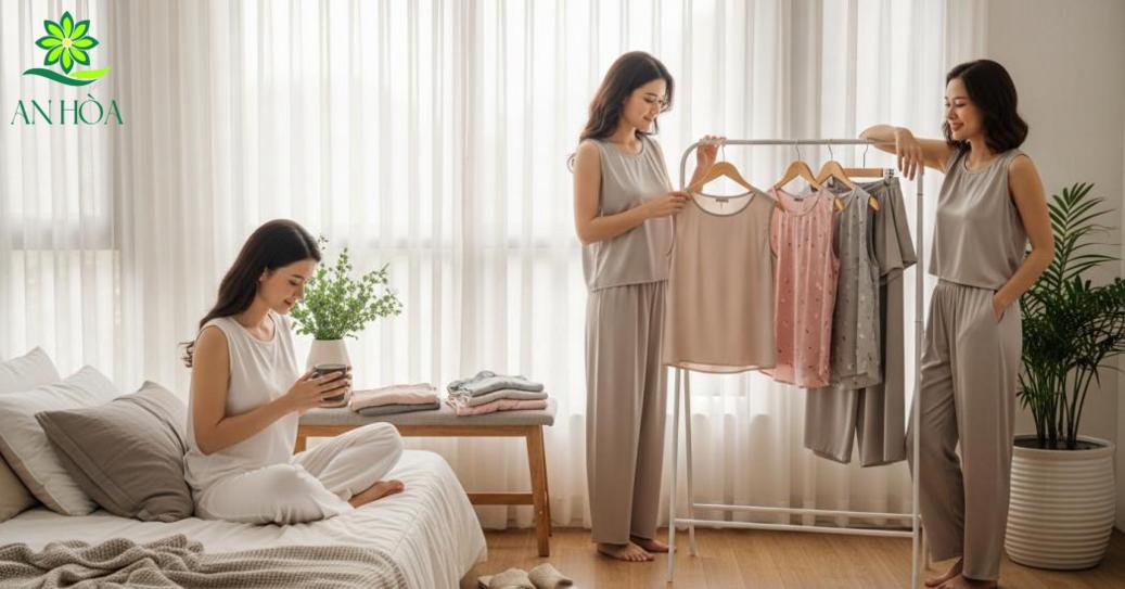 Đồ bộ sát nách nữ là gì và các kiểu phổ biến