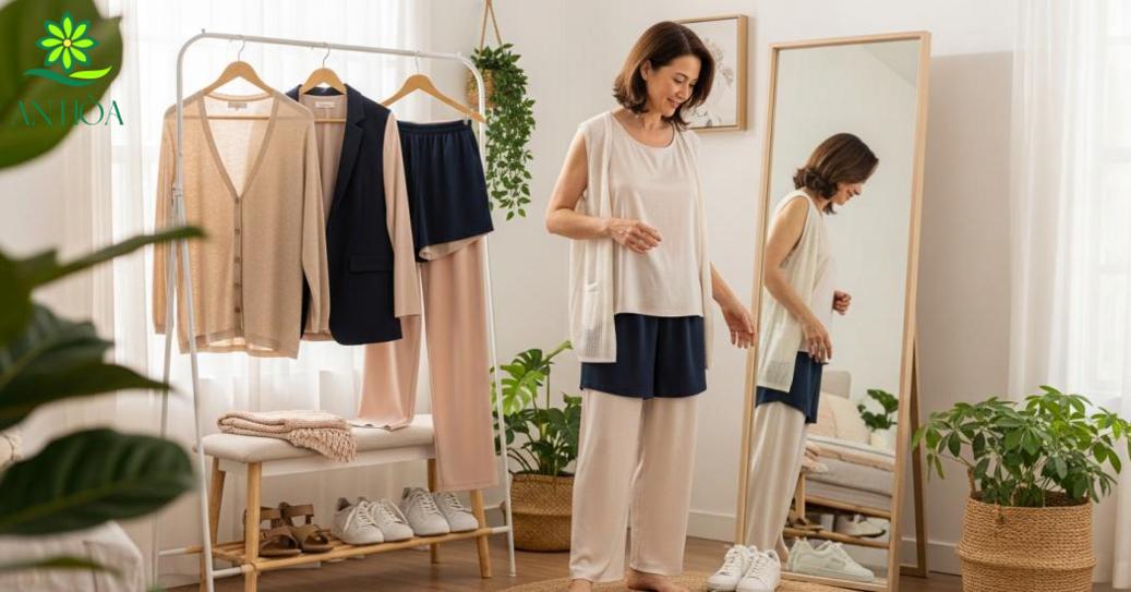 Cách phối đồ với đồ bộ sát nách nữ cho phụ nữ trưởng thành
