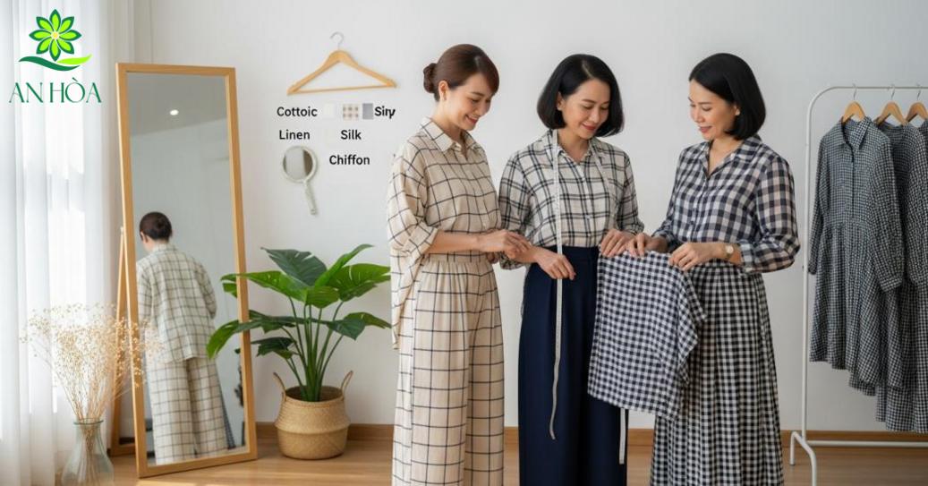 Chọn chất liệu, kiểu dáng và form phù hợp cho đồ bộ sọc caro đẹp