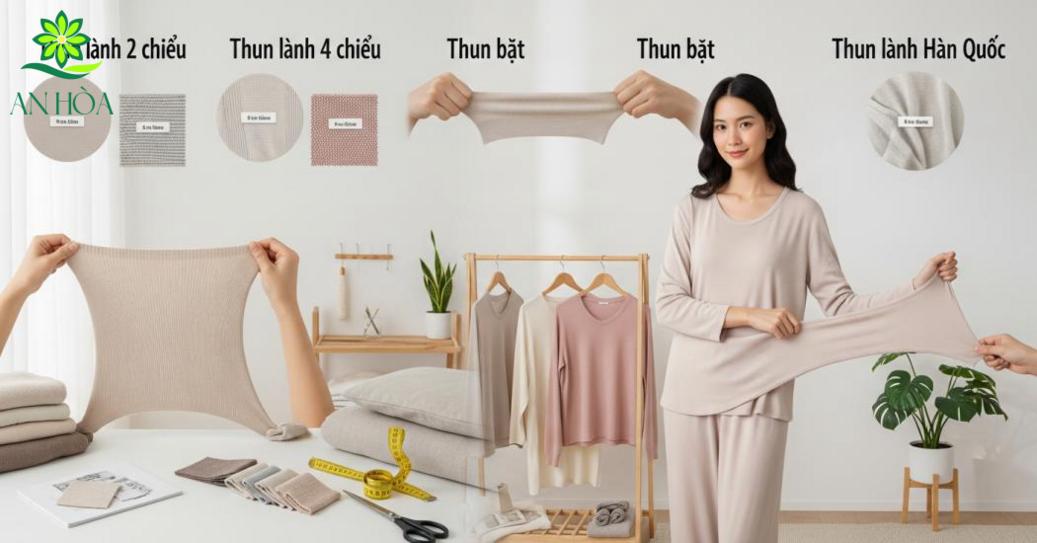 Phân loại thun lạnh phổ biến cho đồ bộ (2 chiều, 4 chiều, thun bột, Hàn Quốc) Phân loại thun lạnh phổ biến cho đồ bộ (2 chiều, 4 chiều, thun bột, Hàn Quốc)