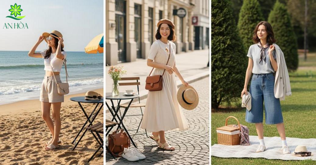 Mix đồ theo hoàn cảnh: đi biển, dạo phố, cà phê, picnic phù hợp cho chị em Mix đồ theo hoàn cảnh: đi biển, dạo phố, cà phê, picnic phù hợp cho chị em