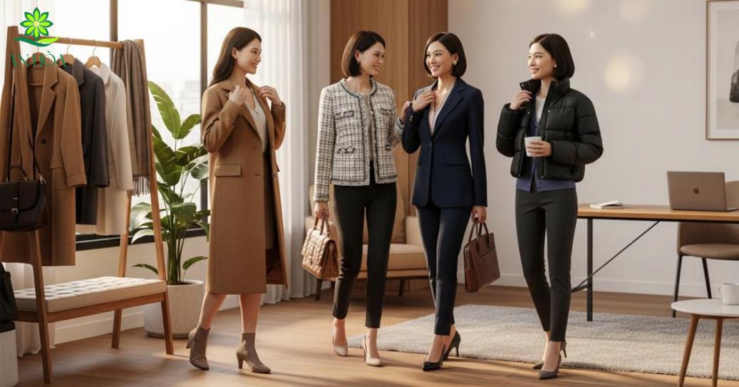 Các loại quần áo đông nữ phom gọn cho công sở Các loại quần áo đông nữ phom gọn cho công sở