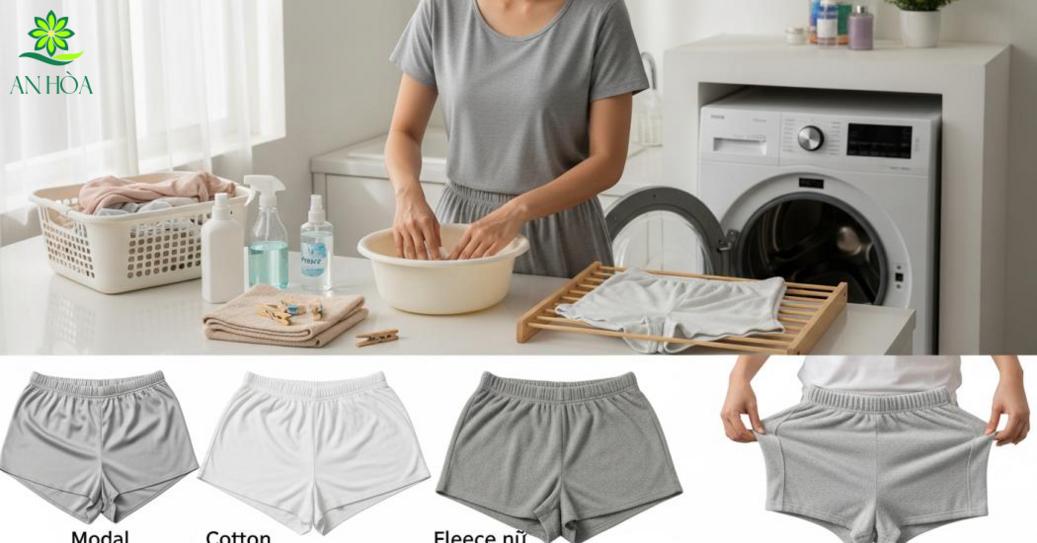 Bảo quản và giặt quần short mặc nhà đúng cách để bền vải
