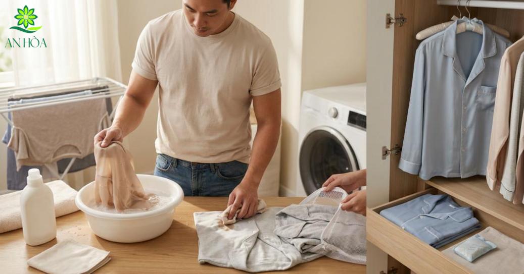Bảo quản, giặt và giữ form áo ngủ nam Bảo quản, giặt và giữ form áo ngủ nam