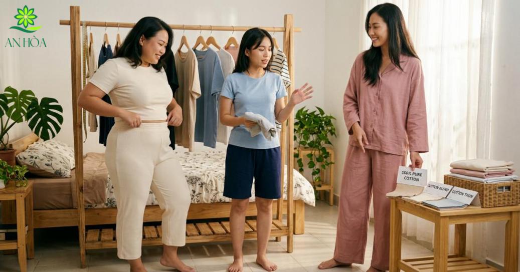 Cách chọn bộ đồ mặc nhà mùa hè cotton phù hợp theo dáng và mục đích