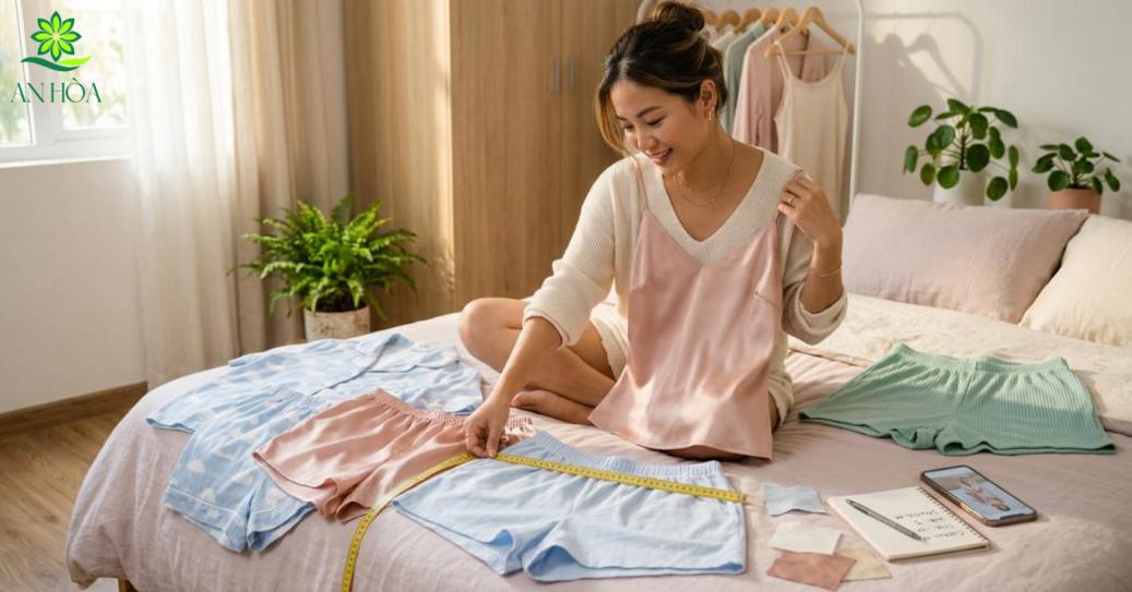 Chọn đồ ngủ cute theo chất liệu và kích cỡ Chọn đồ ngủ cute theo chất liệu và kích cỡ