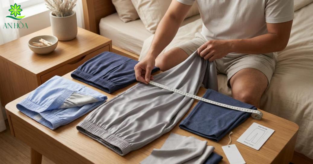 Quần ngủ nam nhìn qua thì đơn giản, nhưng chọn sai lại dễ gây bí, cấn hoặc nhanh giãn sau vài lần mặc
