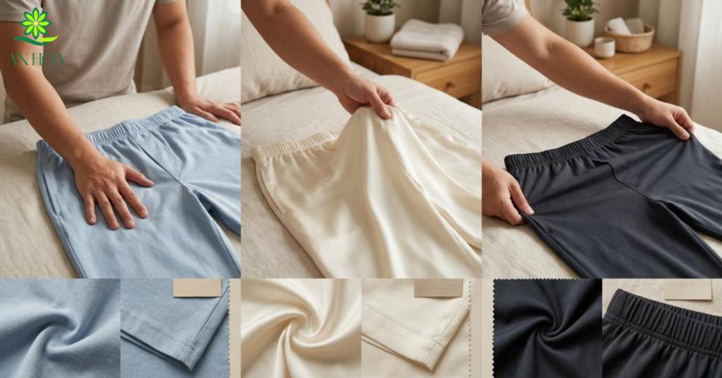 Chất liệu phổ biến cho quần ngủ nam