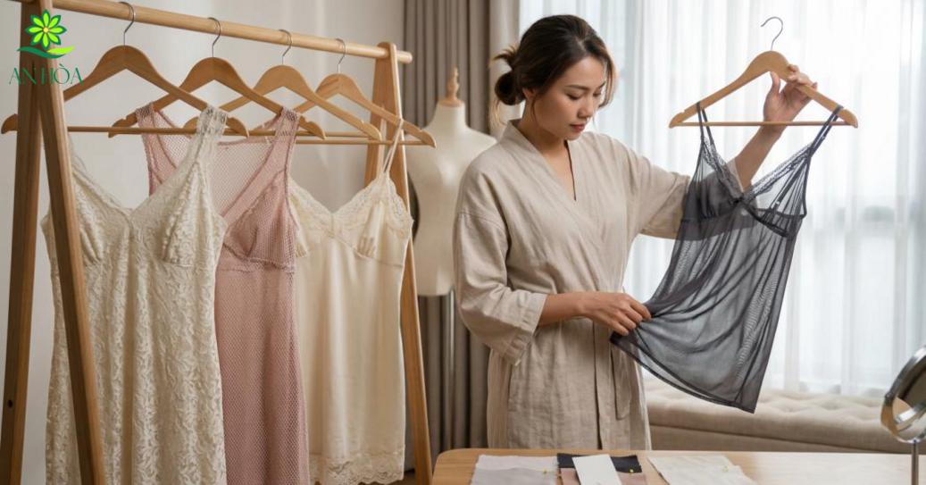 Váy ngủ ren thường được chọn khi muốn giữ vẻ mềm mại nhưng vẫn có điểm nhấn rõ ràng