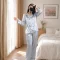 Bộ Mặc Nhà Lụa Queen Cao Cấp Nữ - Set Dài Tay Mềm Mại, Thoáng Mát, Sang Trọng - Màu Xám Bạc - An Hòa 17 Set Mặc Nhà | Set đồ mặc nhà dáng dài cao cấp