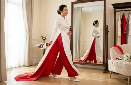 Áo dài cưới tôn dáng: chọn màu, chất liệu và form chuẩn