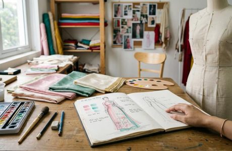 Vẽ áo dài cơ bản: phác họa cân đối, chọn tay áo và phối màu