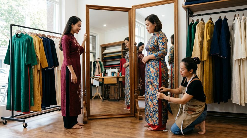 Áo dài: chọn kiểu và chất liệu tôn dáng cho mọi dịp 11 Áo dài: chọn kiểu và chất liệu tôn dáng cho mọi dịp