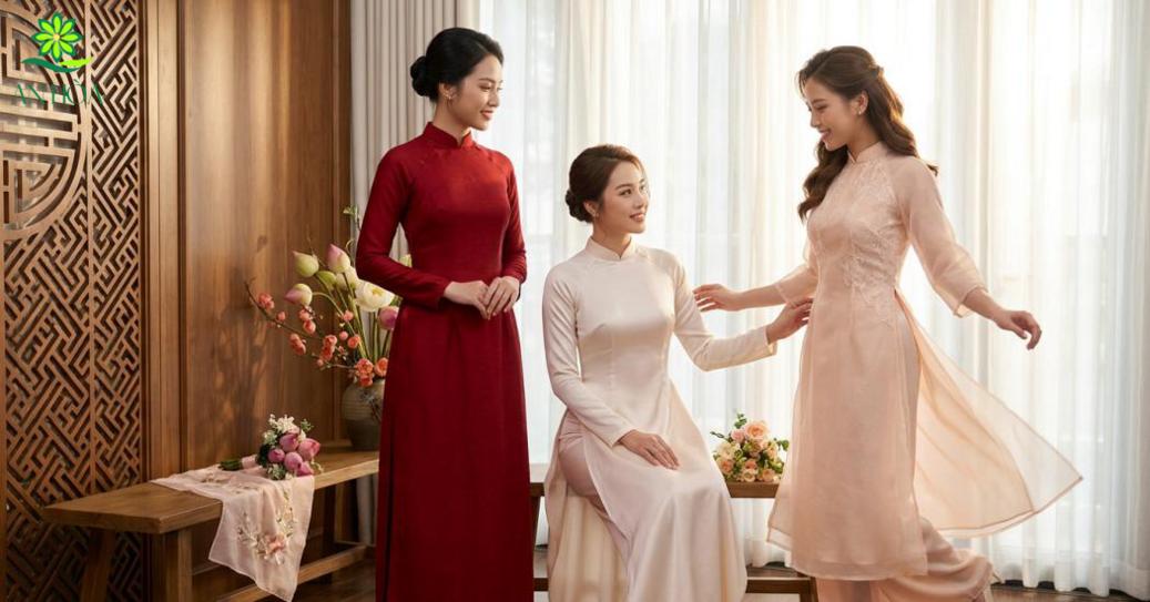 Màu sắc áo dài cưới tạo cảm xúc và phù hợp với từng phong cách bối cảnh. Màu sắc áo dài cưới tạo cảm xúc và phù hợp với từng phong cách bối cảnh.