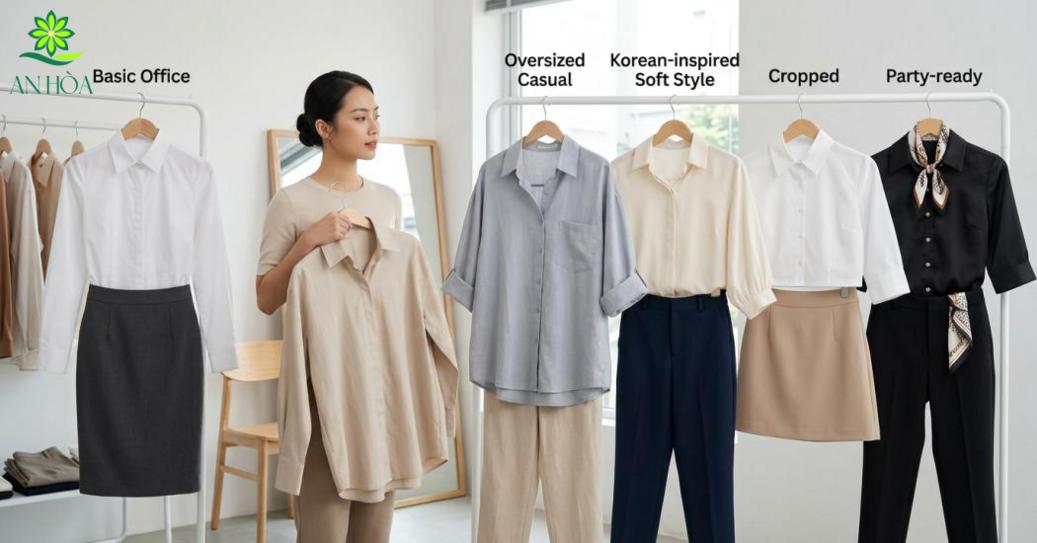 Nên phân loại áo sơ mi nữ tay lỡ theo mục đích sử dụng để dễ dàng chọn đúng form dáng phù hợp. Nên phân loại áo sơ mi nữ tay lỡ theo mục đích sử dụng để dễ dàng chọn đúng form dáng phù hợp.