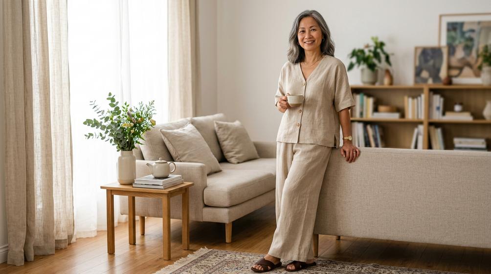 Mẫu đồ bộ đẹp sang trọng cho phụ nữ trung niên chỉn chu