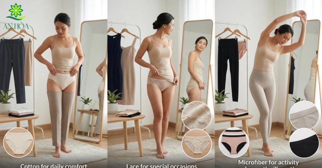 Chọn quần lót phù hợp giúp thoải mái, không lộ viền và tự tin trong mọi hoạt động.