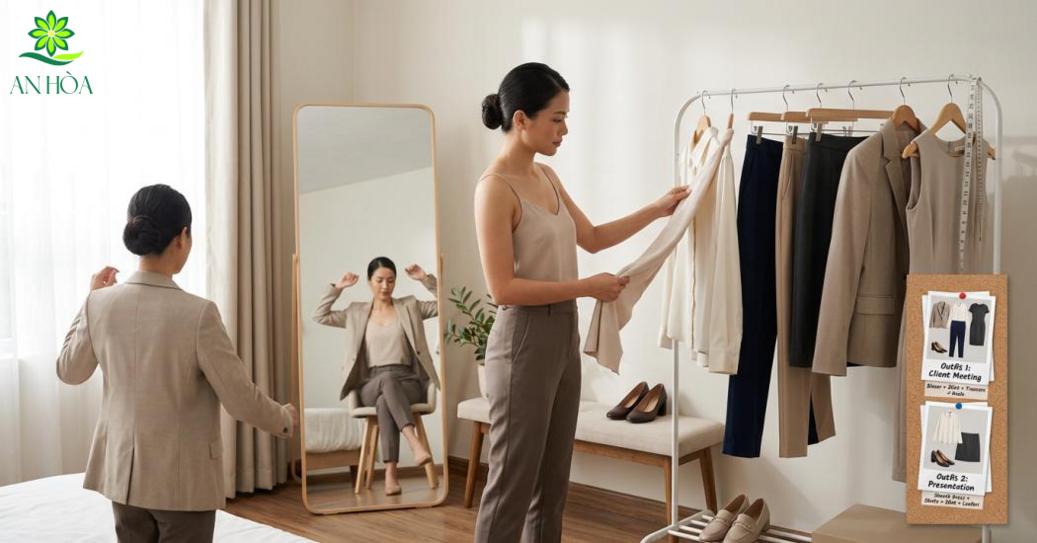 Gợi ý outfit mẫu và checklist mua để xây tủ đồ công sở cơ bản Gợi ý outfit mẫu và checklist mua để xây tủ đồ công sở cơ bản