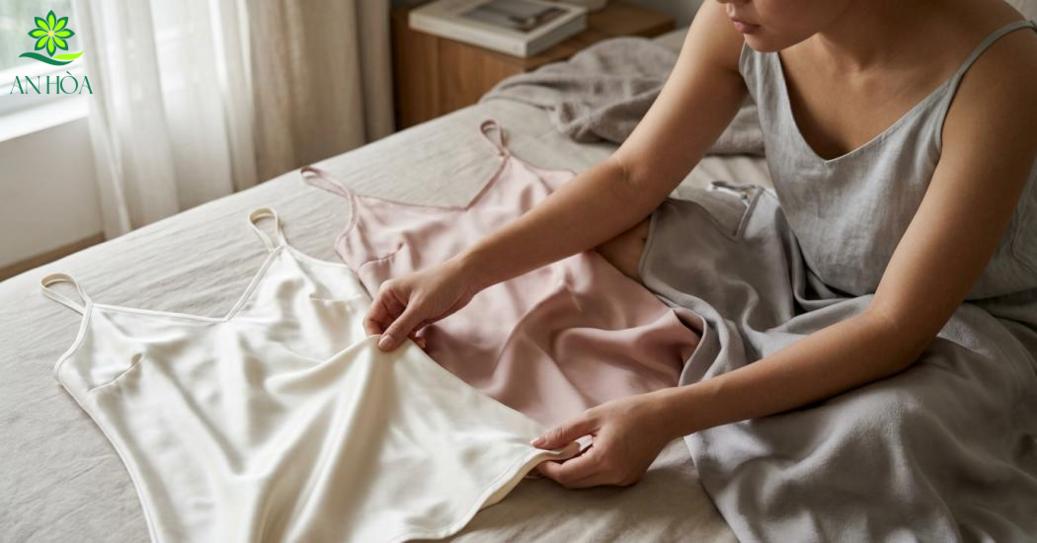 Cách chọn váy ngủ lụa theo chất liệu và cảm giác mặc Cách chọn váy ngủ lụa theo chất liệu và cảm giác mặc