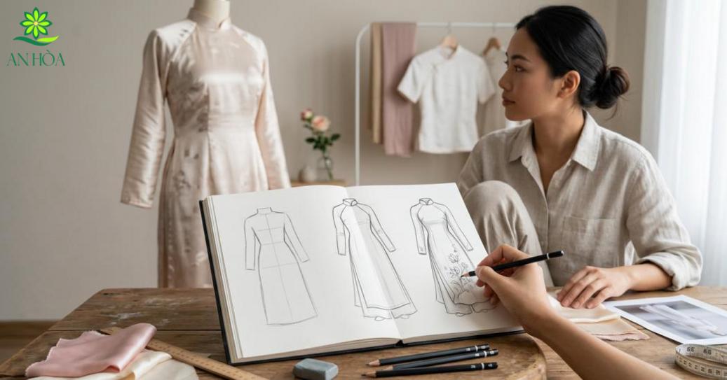 Để vẽ áo dài đẹp, cần giữ đúng tỉ lệ khung thân, độ mềm mại của tà và tay áo.