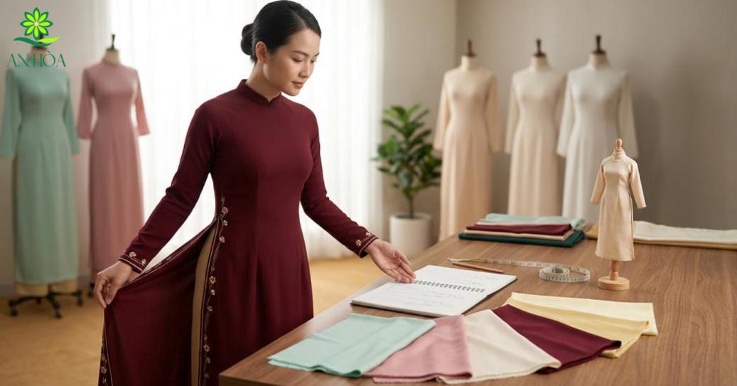 Phác dáng người mảnh, chia trục rõ ràng và đánh dấu các vị trí eo, tà để giữ tỉ lệ cân đối.