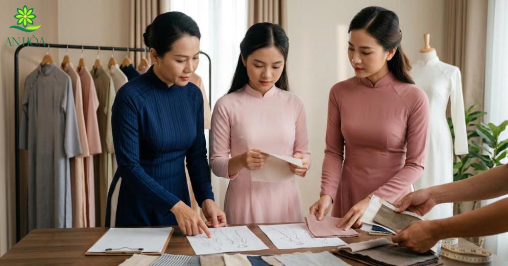 Chọn áo dài phù hợp dáng người và hoàn cảnh: nhã nhặn cho giáo viên, năng động cho học sinh, thanh lịch cho văn phòng.