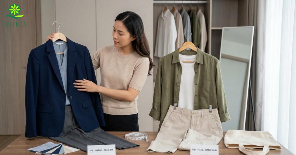 Mặc hằng ngày hoặc làm quà tặng nên chọn trang phục Việt Thắng thoải mái, màu dịu và dễ phối đồ.