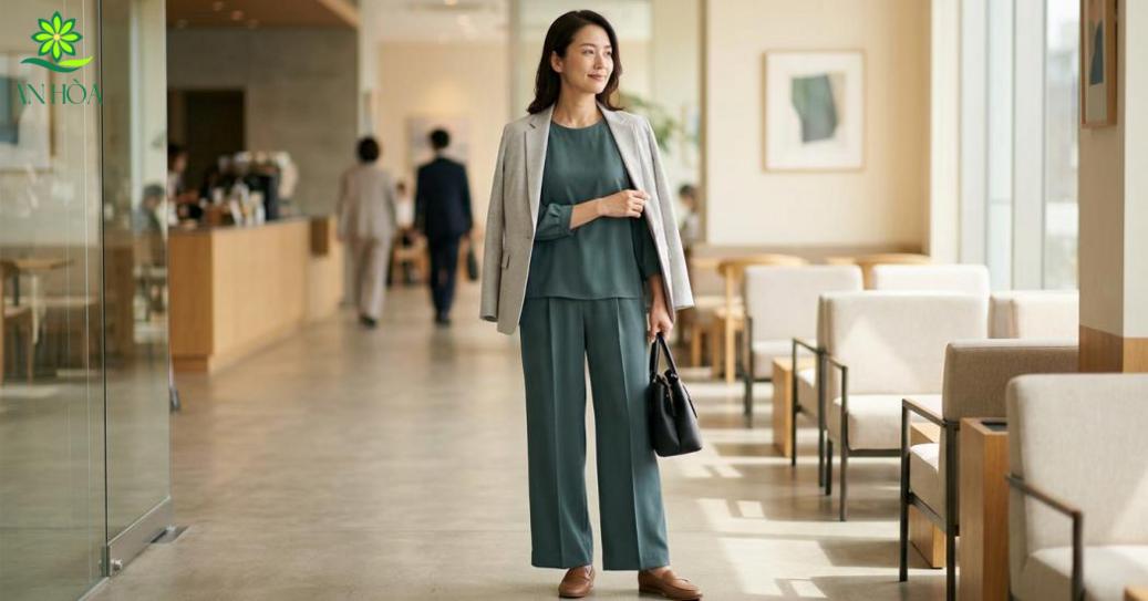 Trang phục Việt Thắng thanh lịch, nền nã, dễ phối và tính ứng dụng cao cho phụ nữ trưởng thành.