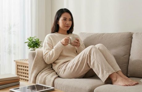 Bộ mặc nhà mùa thu: Cách chọn vải, form và độ thoáng