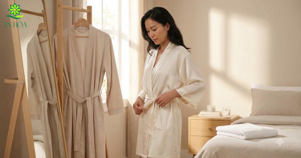 Cách chọn áo choàng ngủ theo chất liệu và phom dáng Cách chọn áo choàng ngủ theo chất liệu và phom dáng