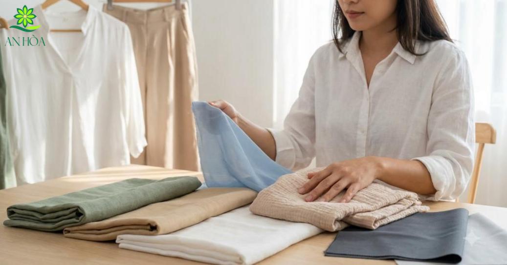 Ưu tiên vải thoáng mát, hút ẩm giúp mặc mùa hè dễ chịu và giữ phom dáng tốt hơn. Ưu tiên vải thoáng mát, hút ẩm giúp mặc mùa hè dễ chịu và giữ phom dáng tốt hơn.