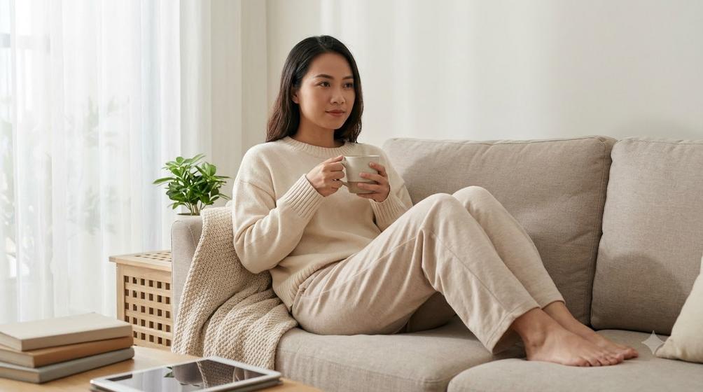 Bộ mặc nhà mùa thu: Cách chọn vải, form và độ thoáng 11 Bộ mặc nhà mùa thu: Cách chọn vải, form và độ thoáng