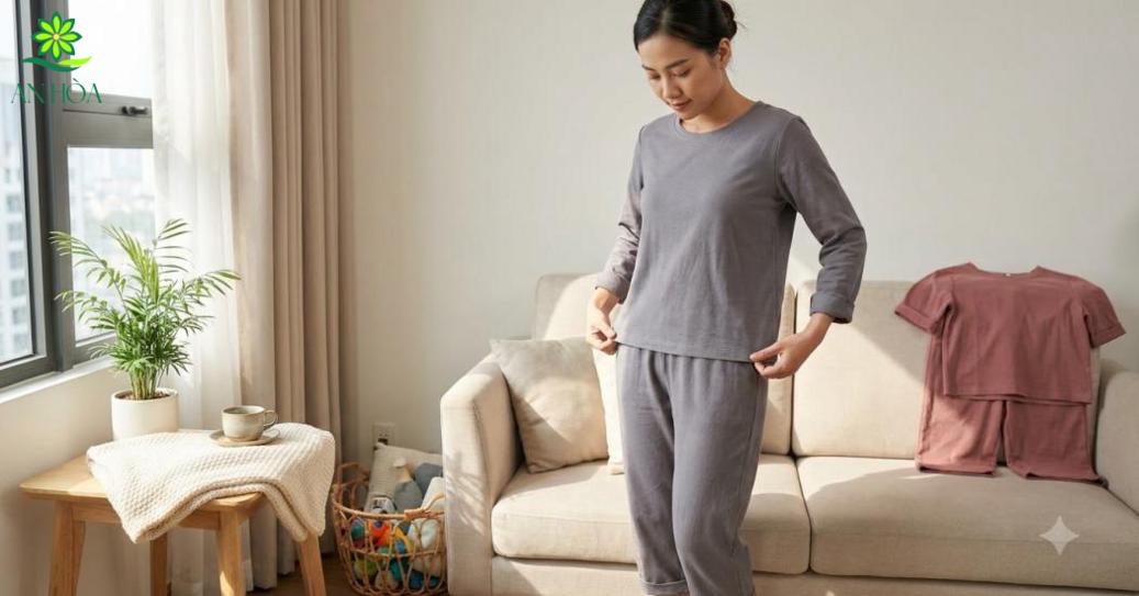 Nên chọn phom dáng bộ mặc nhà mùa thu theo hoàn cảnh sử dụng để đảm bảo gọn gàng, thoải mái. Nên chọn phom dáng bộ mặc nhà mùa thu theo hoàn cảnh sử dụng để đảm bảo gọn gàng, thoải mái.