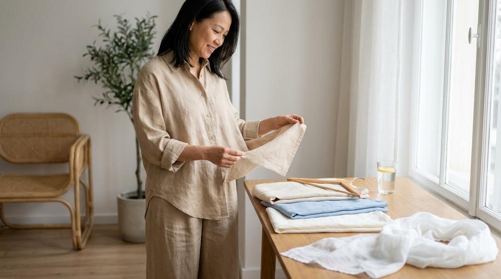 Đồ bộ vải lanh đẹp: Cách chọn bộ mát, lên form chuẩn 11 Đồ bộ vải lanh đẹp: Cách chọn bộ mát, lên form chuẩn