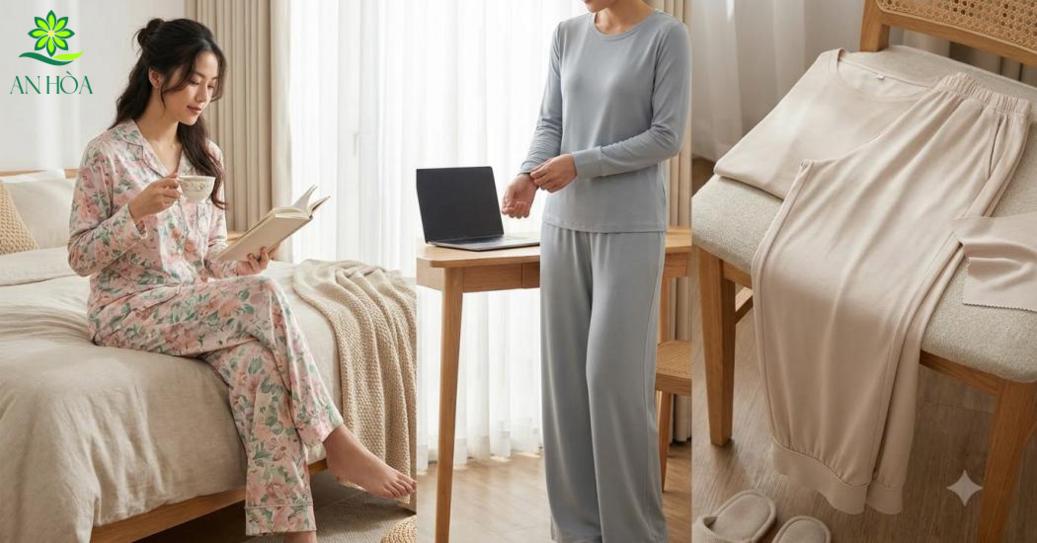 Chọn pijama nữ dài cần ưu tiên mẫu mã, độ rủ vải và phom dáng rộng rãi để luôn thoải mái. Chọn pijama nữ dài cần ưu tiên mẫu mã, độ rủ vải và phom dáng rộng rãi để luôn thoải mái.