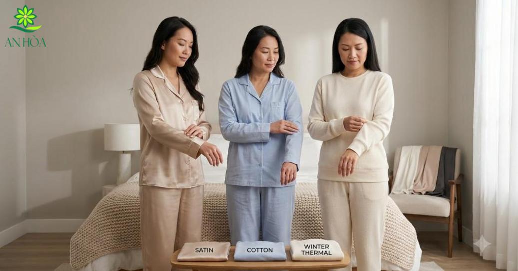 Chọn pijama nữ dài theo chất liệu giúp mang lại cảm giác thoải mái và phù hợp nhu cầu sử dụng. Chọn pijama nữ dài theo chất liệu giúp mang lại cảm giác thoải mái và phù hợp nhu cầu sử dụng.