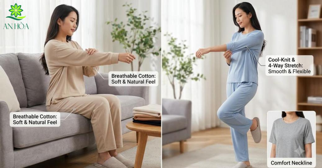 Chọn kiểu đồ bộ vải thun may theo chất liệu và độ thoải mái