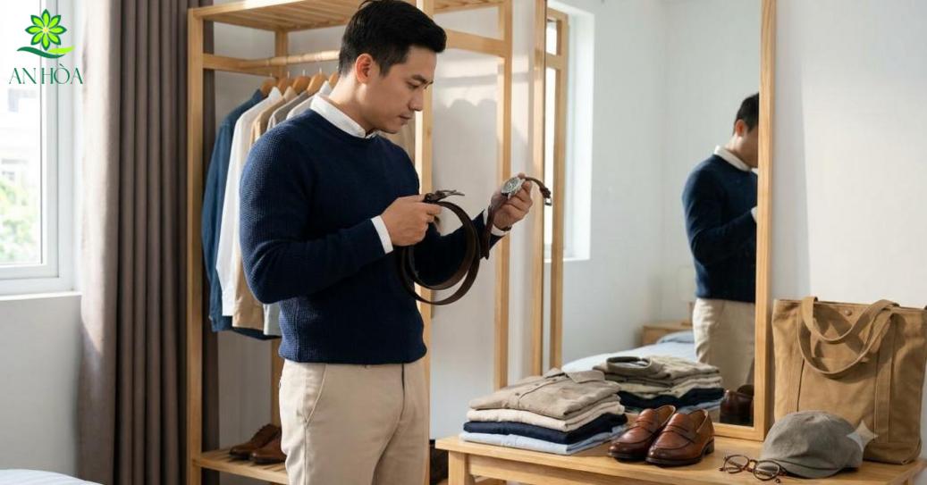 Phối màu và phụ kiện để set đồ nam hài hòa hơn Phối màu và phụ kiện để set đồ nam hài hòa hơn