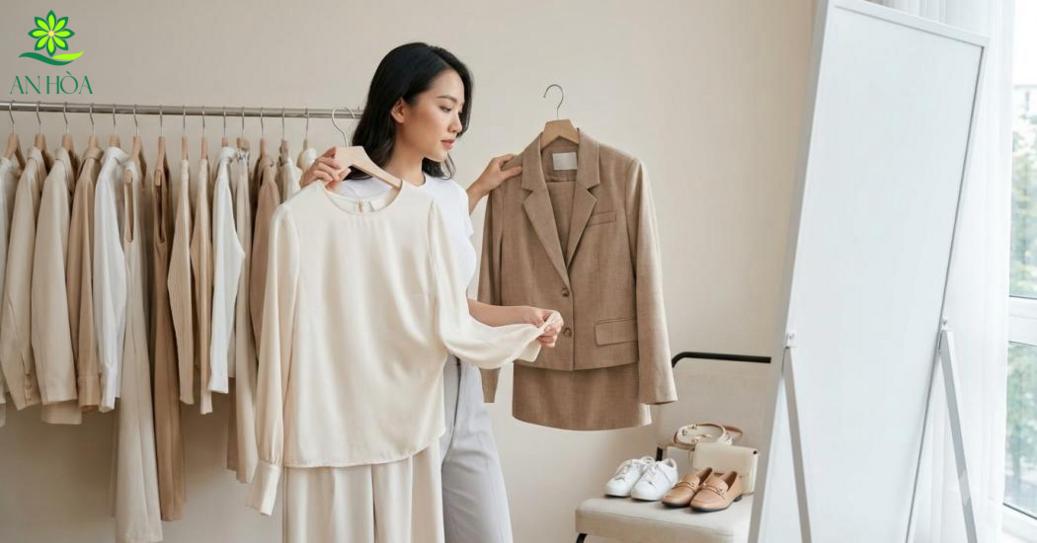Chọn màu sắc, chất liệu và kiểu set để dễ phối Chọn màu sắc, chất liệu và kiểu set để dễ phối