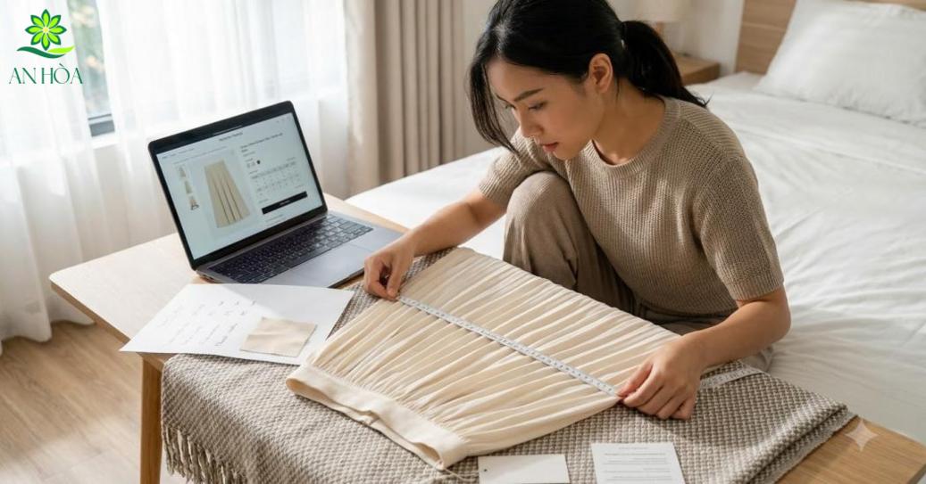 Đo vòng eo, vòng hông và chiều dài váy, sau đó đối chiếu bảng thông số để chọn đúng kích cỡ. Đo vòng eo, vòng hông và chiều dài váy, sau đó đối chiếu bảng thông số để chọn đúng kích cỡ.