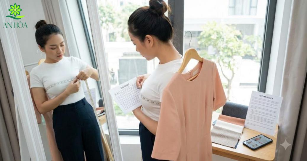 Đo ngực, eo, hông và chiều dài, rồi đối chiếu bảng kích thước để chọn váy vừa vặn. Đo ngực, eo, hông và chiều dài, rồi đối chiếu bảng kích thước để chọn váy vừa vặn.