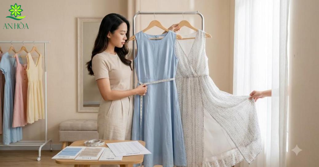 Ưu tiên váy mùa hè thoáng nhẹ, lớp lót mỏng và chiều dài phù hợp từng hoàn cảnh. Ưu tiên váy mùa hè thoáng nhẹ, lớp lót mỏng và chiều dài phù hợp từng hoàn cảnh.