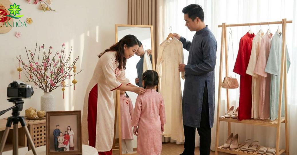Chọn áo dài Tết theo dịp mặc và nhu cầu phối đồ Chọn áo dài mặc Tết theo dịp mặc và nhu cầu phối đồ