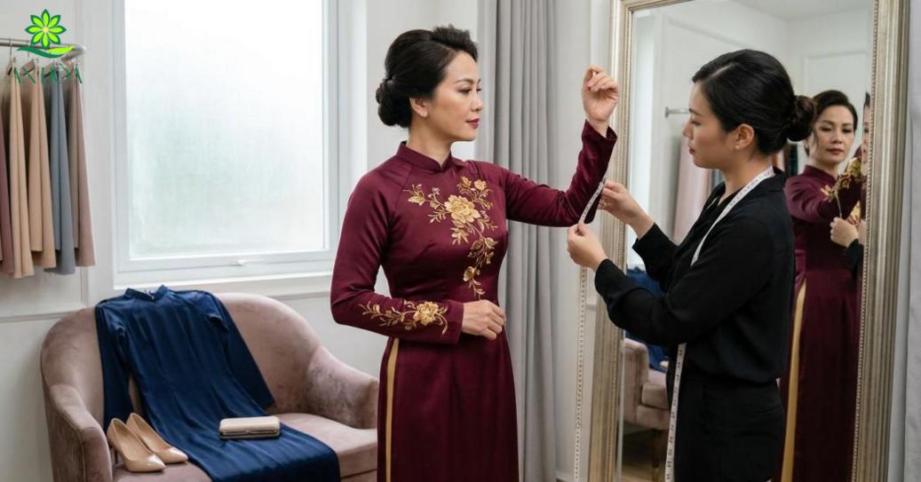 Áo dài trung niên phù hợp bắt đầu từ dáng người và hoàn cảnh mặc Áo dài trung niên phù hợp bắt đầu từ dáng người và hoàn cảnh mặc