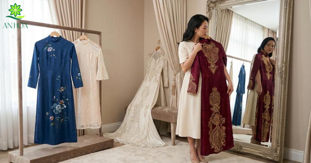 Phụ nữ trưởng thành nên chọn áo dài sang trọng dựa trên dịp mặc, chất liệu và phong cách truyền thống hay cách tân. Phụ nữ trưởng thành nên chọn áo dài sang trọng dựa trên dịp mặc, chất liệu và phong cách truyền thống hay cách tân.