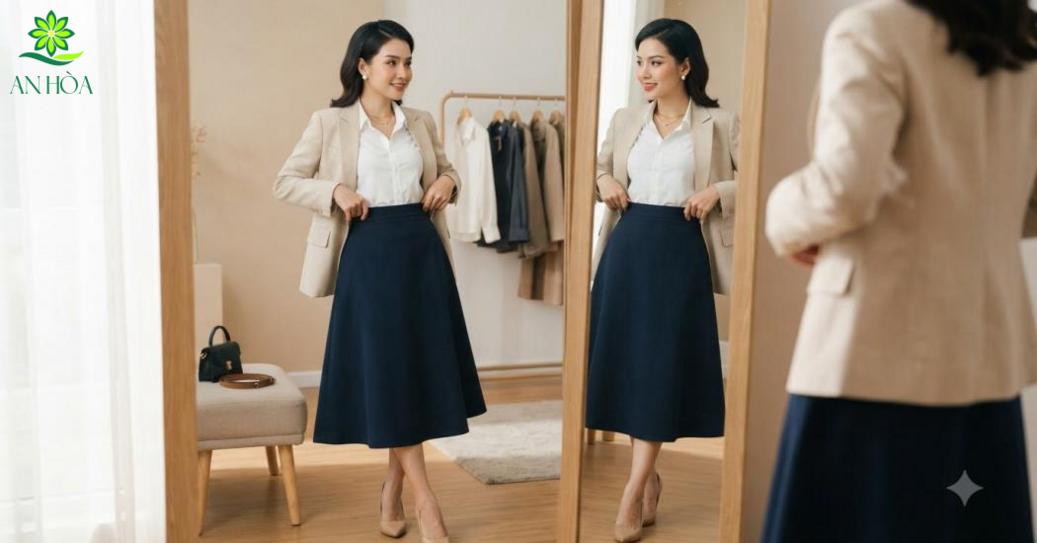 Phối đồ với chân váy Hàn Quốc để giữ vẻ thanh lịch Phối đồ với chân váy đẹp Hàn Quốc để giúp làm toát lên vẻ thanh lịch